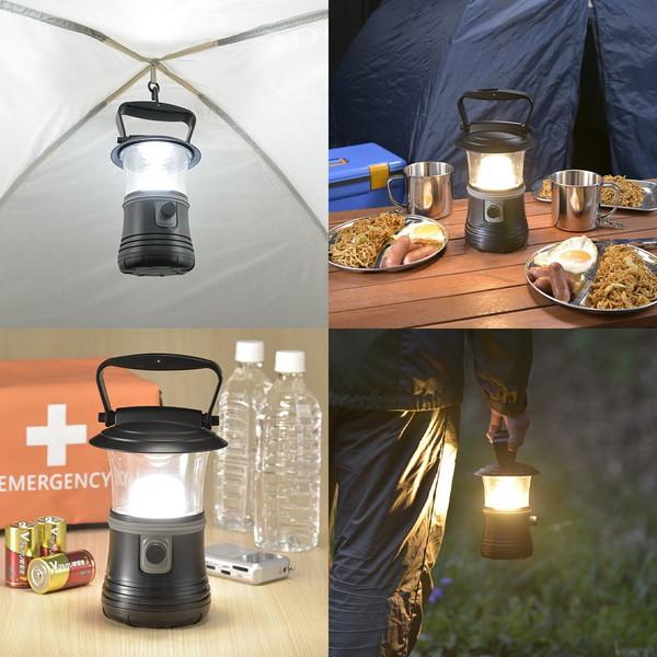 オーム電機 LEDランタン調光調色ECLAT530ルーメン LN-60C7-K LED /単1乾電池×3 | OHM | 02