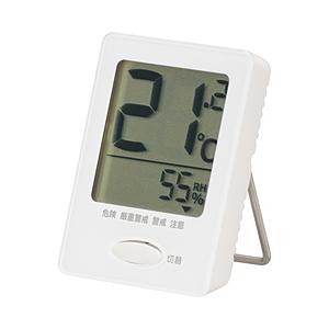 オーム電機 温度が見やすい温湿度計（インフルエンザ・熱中症注意機能付き）  ホワイト HB-T03B-W ［デジタル］ | OHM