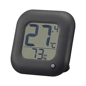 オーム電機 温度が見やすい温湿度計  ブラック TEM-100B-K ［デジタル］ | OHM