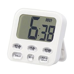 オーム電機 時計付き大画面デジタルタイマー  ホワイト COK-T141-W | OHM
