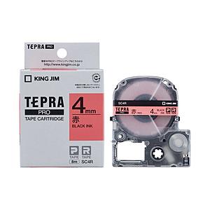 キングジム SC-4R （テプラPROテープカートリッジ  赤テープ/黒文字/4mm） | KING JIM