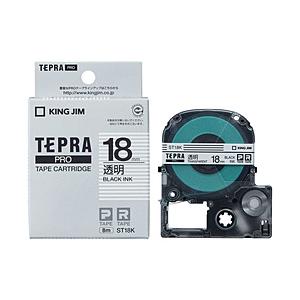 キングジム ST-18K （テプラPROテープカートリッジ  透明/黒文字/18mm） | KING JIM