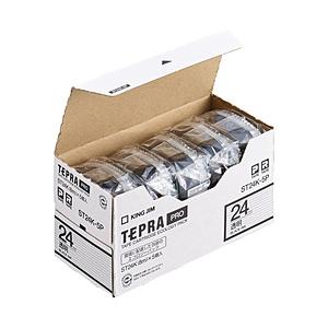 キングジム 透明ラベルテープ 「テプラPRO」（透明テープ/黒文字/24mm幅・5個パック）　ST24K-5P | KING JIM
