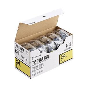 キングジム SC24Y-5P カラーラベルテープ 「テプラPRO」(黄テープ/黒文字/24mm幅・5個パック) | KING JIM