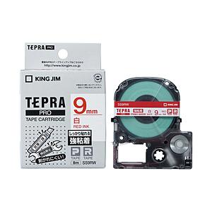 キングジム テプラ　強粘着ラベル （白テープ／赤文字／9mm幅） SS9RW [振込不可] | KING JIM