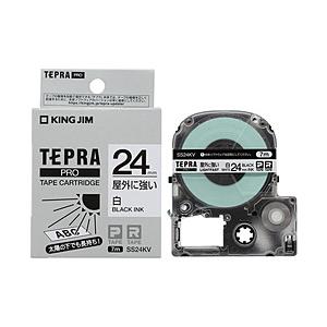 キングジム PROテープカートリッジ　屋外に強いラベル TEPRA(テプラ) PROシリーズ 白 SS24KV ［黒文字 /24mm幅］ | KING JIM