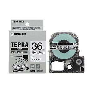 キングジム PROテープカートリッジ　屋外に強いラベル TEPRA(テプラ) PROシリーズ 白 SS36KV ［黒文字 /36mm幅］ | KING JIM