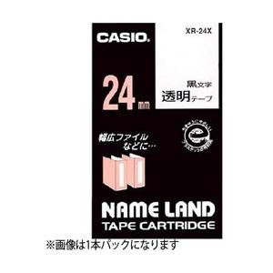 CASIO(カシオ) ネームランド スタンダードテープ 24mm幅（透明テープ／黒文字／5本入） XR-24X-5P-E | CASIO