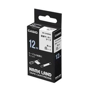 CASIO(カシオ) ネームランド 配線マーカーテープ （12mm幅／黒文字） XR-12HM-WE [振込不可] | CASIO
