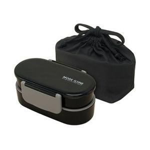 スケーター モードライン 巾着袋付2段弁当箱（670ml）　KQD3 ブラック | スケーター