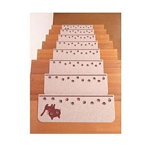 サンコー 【バリアフリー】折り曲げ付階段マット 45×21cm 15枚入 KD-57（ネコ） [振込不可] | THANKO