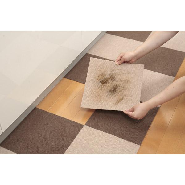 サンコー おくだけ吸着 撥水タイルマット 同色20枚入 KM-04 ベージュ | THANKO | 04