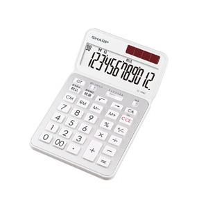 SHARP(シャープ) 電卓 抗菌仕様ナイスサイズタイプ 抗菌仕様ナイスサイズカラー・デザイン電卓 ホワイト系クリアホワイト EL-VN83-WX ［12桁］ | SHARP
