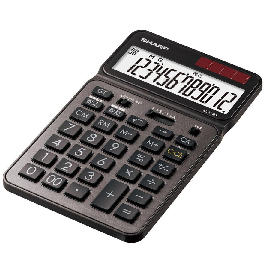 SHARP(シャープ) 電卓 抗菌仕様ナイスサイズタイプ 抗菌仕様ナイスサイズカラー・デザイン電卓 ブラック系スタイリッシュブラック EL-VN83-BX ［12桁］ | SHARP | 05