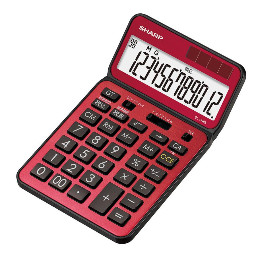 SHARP(シャープ) 電卓 抗菌仕様ナイスサイズタイプ 抗菌仕様ナイスサイズカラー・デザイン電卓 レッド系スタイリッシュレッド EL-VN83-RX ［12桁］ | SHARP | 05