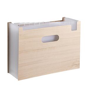 セキセイ WOODS STYLE ドキュメントスタンド A4 ヨコ 12仕切り13ポケット  ナチュラルブラウン WDS-8700-54 | セキセイ