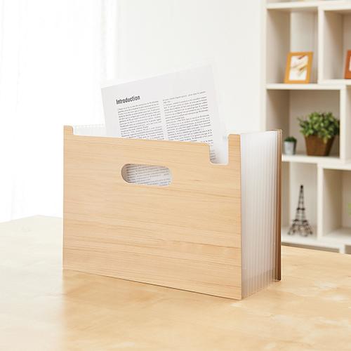 セキセイ WOODS STYLE ドキュメントスタンド A4 ヨコ 12仕切り13ポケット  ナチュラルブラウン WDS-8700-54 | セキセイ | 02