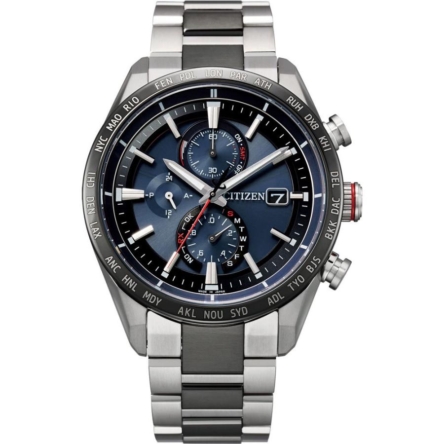シチズン ATTESA（アテッサ） エコ・ドライブ電波時計 ［ソーラー電波時計］ ダイレクトフライト ACT Line  ブルー/ブラック AT8186-51L | CITIZEN | 01