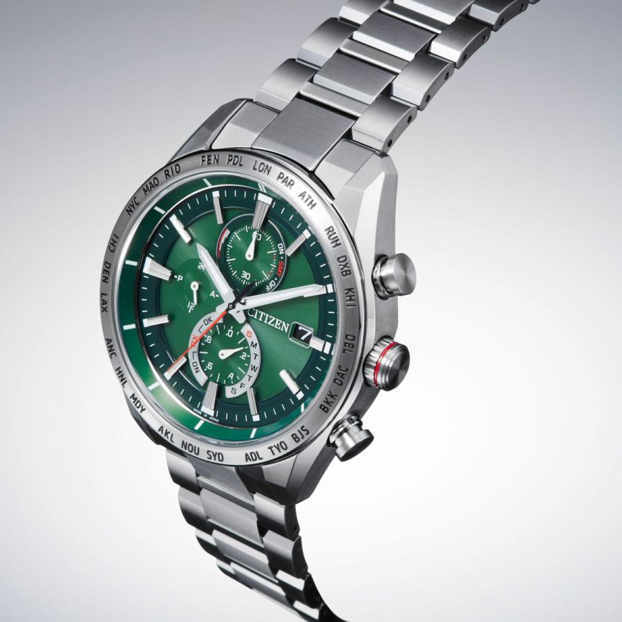 シチズン ATTESA（アテッサ） エコ・ドライブ電波時計 ［ソーラー電波時計］ ダイレクトフライト ACT Line  グリーン/シルバー AT8181-63W | CITIZEN | 04