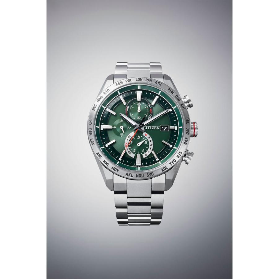 シチズン ATTESA（アテッサ） エコ・ドライブ電波時計 ［ソーラー電波時計］ ダイレクトフライト ACT Line  グリーン/シルバー AT8181-63W | CITIZEN | 05