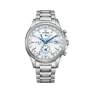 シチズン EXCEED（エクシード）　エコ・ドライブ電波時計［ソーラー電波時計］ 45周年記念　ペアモデル  ホワイト/ブルー・シルバー AT9130-69W | CITIZEN