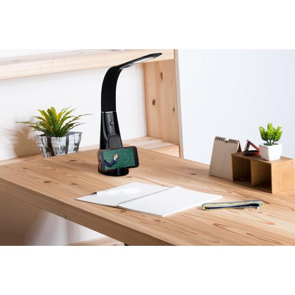 ゼピール ワイヤレス充電付LEDスタンドライト  ブラック DQL-H1009 ［LED /昼白色］ | ZEPEAL | 02