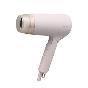 海外対応 ドライヤー 速乾 大風量 自動電圧切替 100-240V Cタイプ変換プラグ付 折りたたみ プロテクトイオン 静電気抑制 AUTOモード(温冷自動切替) ベージュ | テスコム