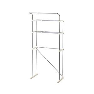 ベストコ 防水パンにも置けるステンレス伸縮式洗濯機ラック ハンガー掛付   NY-292 | 