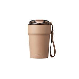 ベストコ タンブラー 400ml ふた付き 保温 保冷 セラミック ロック＆ロック メトロカフェ  ブラウン LHC4356CHO | 