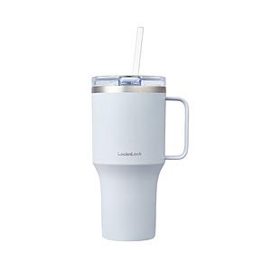 ベストコ タンブラー 820ml ストロー 取っ手付き 保冷 保温 大容量 ロック＆ロック メトロ  ブルー LHC4390LBLU | 