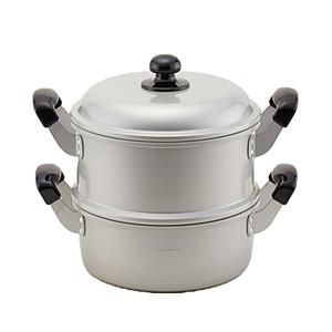 北陸アルミニウム 蒸し器 蒸し鍋 26cm 2段式 ガス火専用 アルマイト 軽量 ゆうげ紀行   HP32-N2670 | 北陸アルミニウム