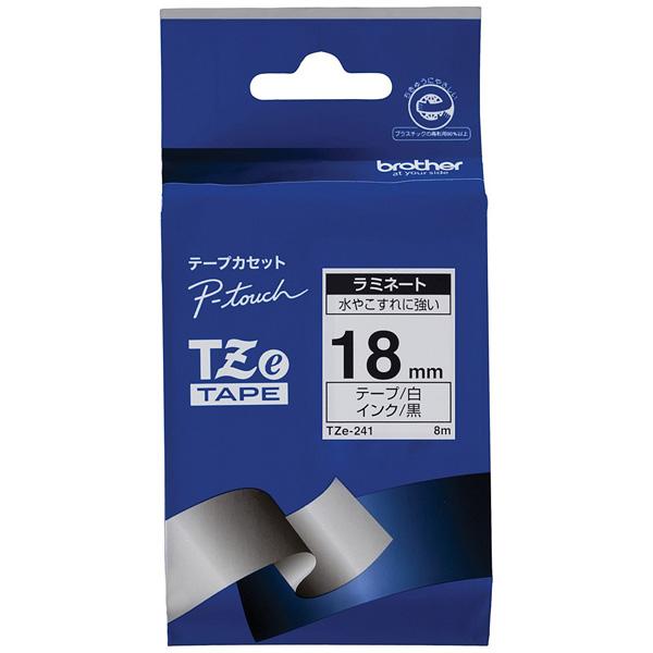 brother(ブラザー) ラベルライター用ラミネートテープ 18mm幅（黒文字／白）　TZe-241 | ブラザー工業 | 01