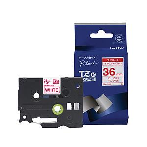 brother(ブラザー) ラベルライター用ラミネートテープ 36mm幅（赤文字/白）　TZe-262 | ブラザー工業
