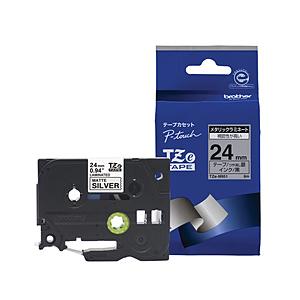 brother(ブラザー) ラベルライター用メタリックテープ 24mm幅（黒文字/銀つや消し）　TZe-M951 | ブラザー工業