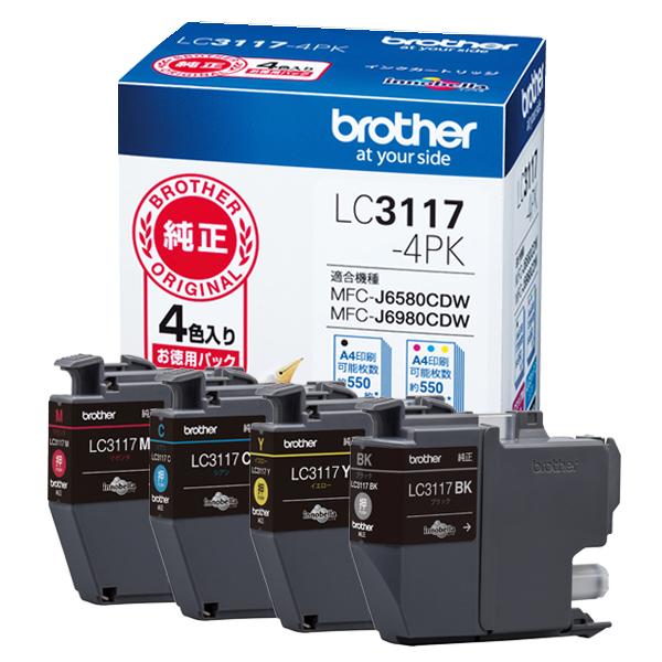 brother(ブラザー) 【純正】 LC3117-4PK 【ブラザー純正】 インクカートリッジ 4色パック | ブラザー工業 | 01