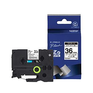 brother(ブラザー) 【ブラザー純正】ピータッチ ラミネートテープ TZe-M261 幅36mm (黒文字/白/つや消し)  白(つや消し) TZe-M261 ［黒文字 /36mm幅］ | ブラザー工業
