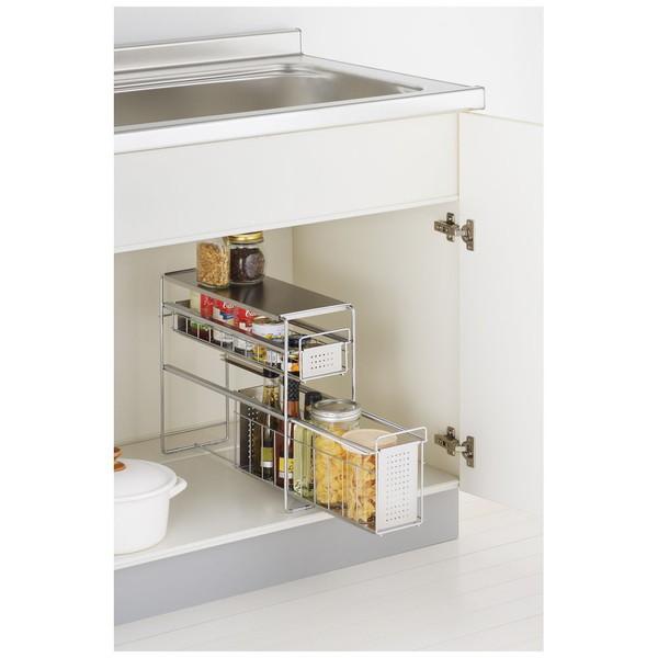 ヨシカワ シンク下スライド収納2段 幅15   1305695 | ヨシカワ | 01