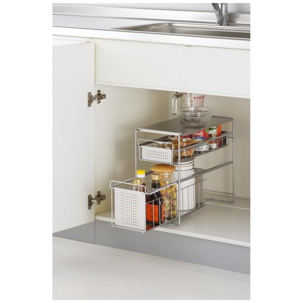 ヨシカワ シンク下スライド収納2段 幅20   1305696 | ヨシカワ | 01