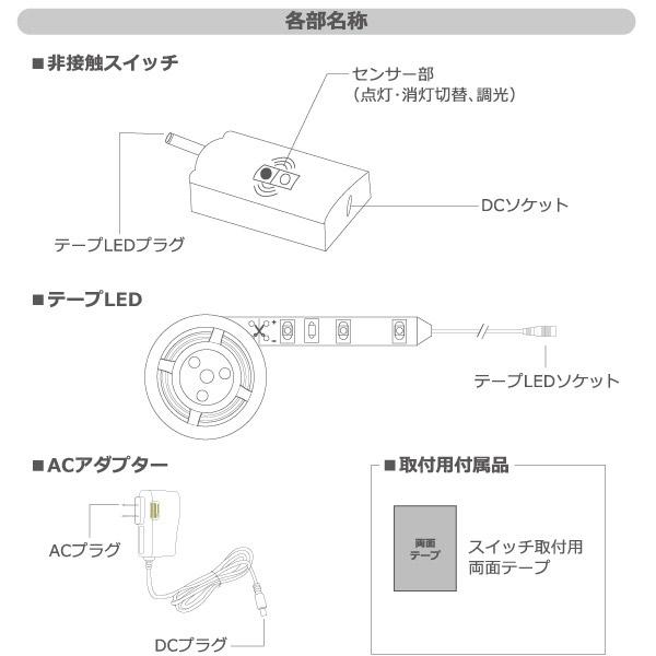 ユアサ 【AC電源】【非接触スイッチ】【1.2m】かんたんに貼れるLEDテープ YHL-120YS |  | 08