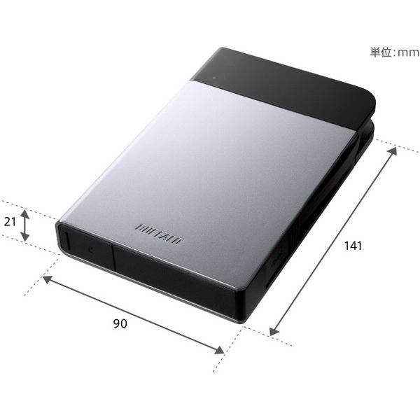 BUFFALO(バッファロー) HD-PZN1.0U3-S 外付けHDD MiniStation HD-PZNU3シリーズ シルバー [ポータブル型 /1TB] [振込不可] | BUFFALO | 07