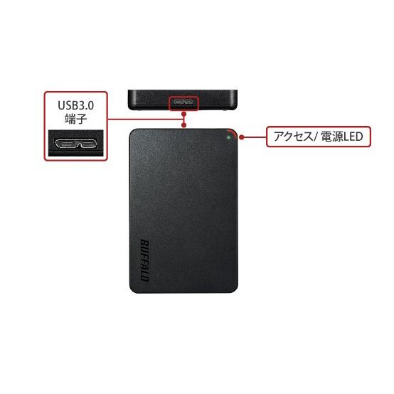BUFFALO(バッファロー) HD-PCFS1.0U3-BBA(ブラック) [ポータブル型 /1TB] USB3.1(Gen.1)対応 ポータブルハードディスク[Win・Mac対応] | BUFFALO | 01