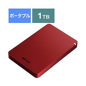 BUFFALO(バッファロー) HD-PGF1.0U3-RDA(レッド) [ポータブル型 /1TB] USB3.1(Gen.1)対応 ポータブルハードディスク[Win・Mac対応] [振込不可] | BUFFALO