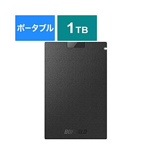 BUFFALO(バッファロー) SSD-PGVB1.0U3-B 外付けSSD USB-A接続 SIAA抗菌(Chrome/Mac/Windows11対応) ブラック ［1TB /ポータブル型］ [振込不可][代引不可] | BUFFALO