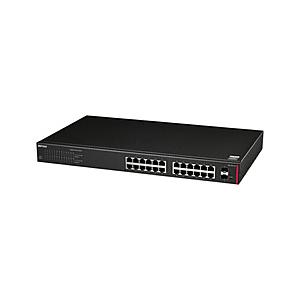 BUFFALO(バッファロー) スイッチングハブ [24ポート /1Giga対応 /電源内蔵] (SFP：2ポート) ブラック BS-GS2124 | BUFFALO