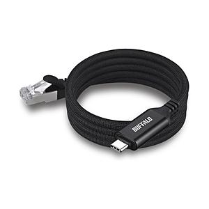BUFFALO(バッファロー) USB-C ⇔ LAN ケーブル [有線LAN /1.0m /1Gbps対応]  ブラック LUAMC-U3CG10BK ［1Giga対応］ | BUFFALO