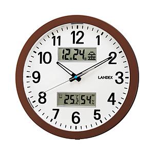 LANDEX 芳国産業　LANDEX　自動点灯掛け時計 LANDEX ブラウン YW9178DBR | 
