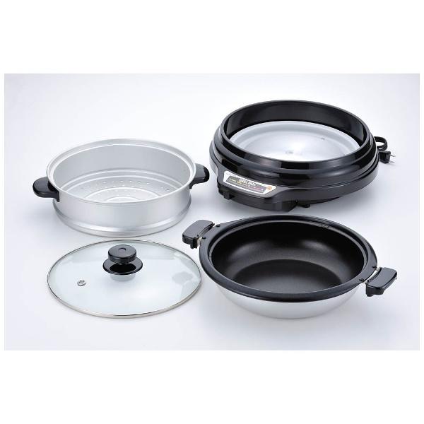 新津興器 グリル鍋 「ホームスワン」（プレート1枚+蒸し鍋1個）　SGR-27TM-B ブラック | 新津興器 | 01