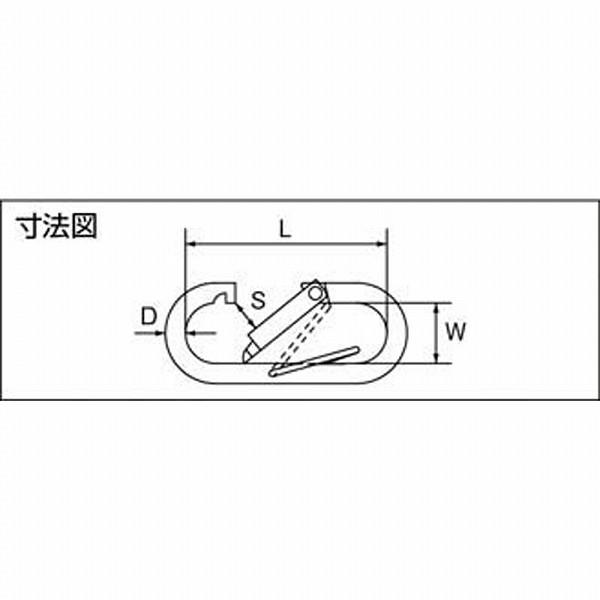 水本機械製作所 B-157 水本 ステンレス プチカラビナ(ハズレ止め付) 線径6mm長さ66mm |  | 02