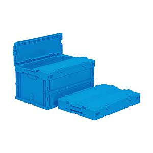 三甲 フタ一体型折りたたみコンテナー サンクレットオリコン 41.8L  ブルー SKSO-P40B-SL-BL | 