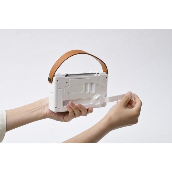 QRIOM 手回し充電テレビ  パールホワイト JYTM-RTV430-PW ［ワイドFM対応 /防滴ラジオ /テレビ/AM/FM］ |  | 07